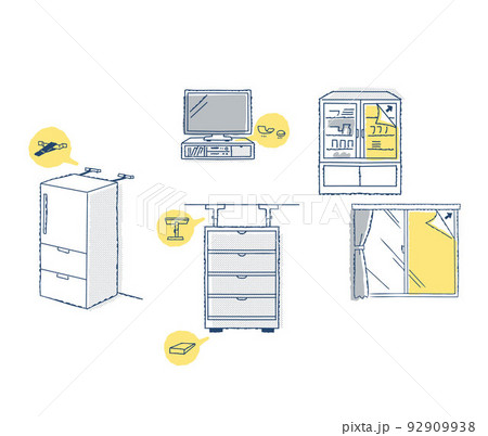 災害時の備え　転倒・落下・移動防止対策 92909938