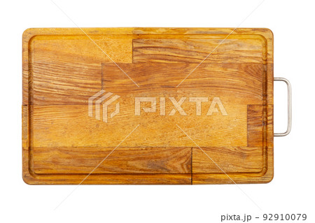 Old rectangular wooden cutting board, isolated on white background, full depth of field, top view. Old rectangular wooden cutting board, isolated on white background, full depth of field, top view. 92910079