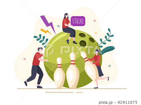 bowling team cartoon