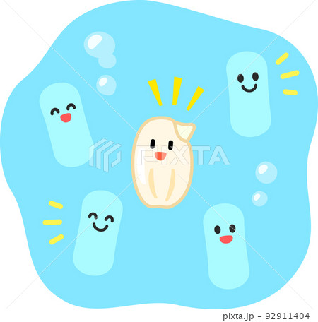 発芽した玄米と乳酸菌のキャラクター 92911404