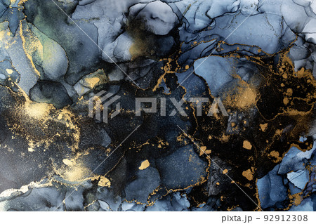 Marble ink abstract art from exquisite original painting for abstract background 92912308
