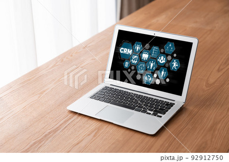 Customer relationship management system on modish computer for CRM business Customer relationship management system on modish computer for CRM business 92912750