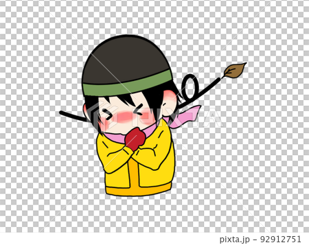 吹著冷風的女孩插畫 吹著冷風的女孩插畫 92912751