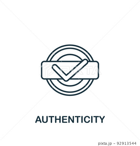 Authnticity icon. Monochrome simple icon for templates, web design and infographics 92913544