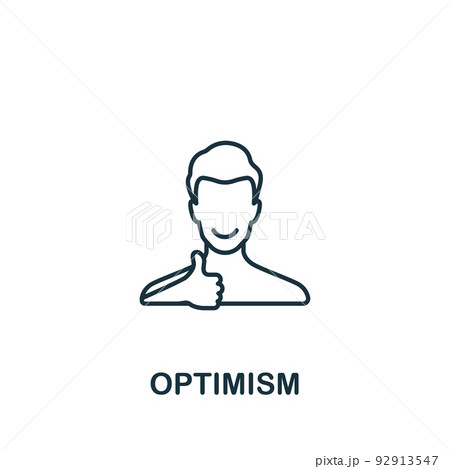 Optimism icon. Monochrome simple icon for templates, web design and infographics 92913547