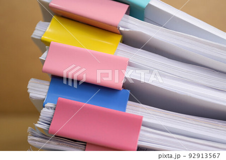 document paper of business report paper file on the table in a work office, concept document in work office document paper of business report paper file on the table in a work office, concept document in work office 92913567