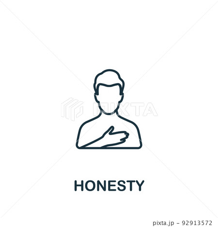 Honesty icon. Monochrome simple icon for templates, web design and infographics Honesty icon. Monochrome simple icon for templates, web design and infographics 92913572