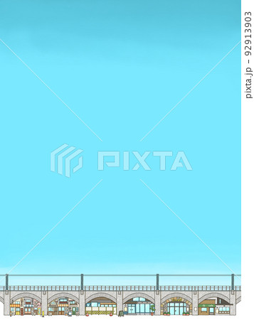 高架下の建物　背景 92913903
