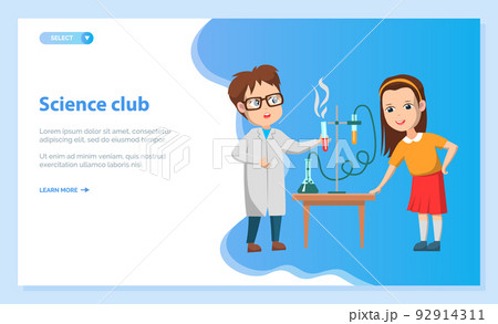 School Science Club, Kid Doing Chemical Experiment School Science Club, Kid Doing Chemical Experiment 92914311