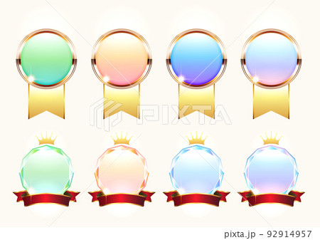 透明感のあるデザインのメダル 92914957