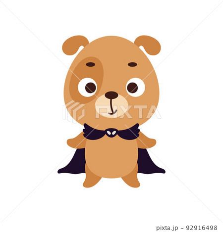 Cute little Halloween dog in a wizard costume. Cartoon animal character for kids t-shirts, nursery decoration, baby shower, greeting card, invitation, house interior. Vector stock illustration Cute little Halloween dog in a wizard costume. Cartoon animal character for kids t-shirts, nursery decoration, baby shower, greeting card, invitation, house interior. Vector stock illustration 92916498