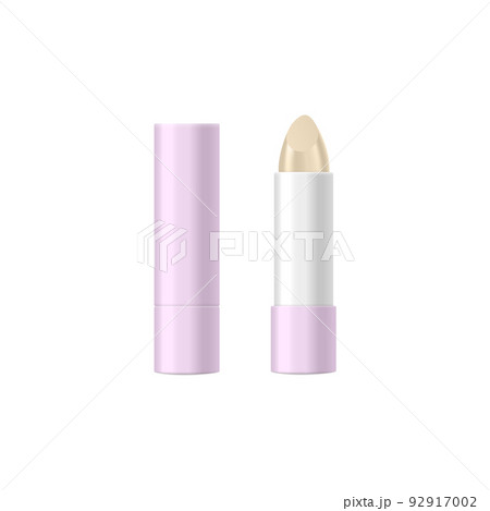 Open lip balm stick or hygienic lipstick realistic vector illustration isolated. Open lip balm stick or hygienic lipstick realistic vector illustration isolated. 92917002