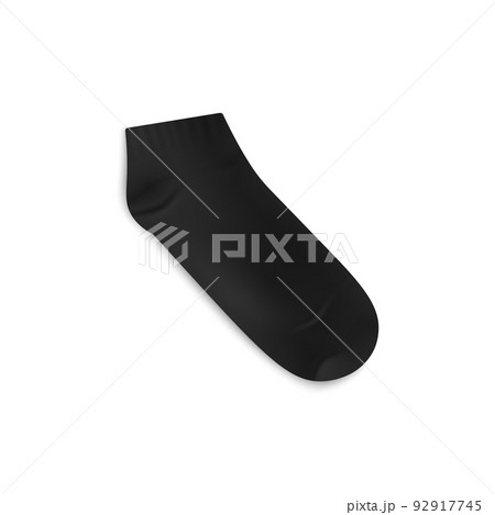 Black short realistic sock mockup, vector illustration 92917745