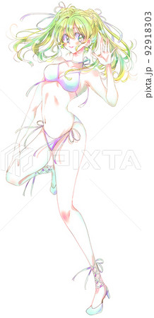 水着のアイドル風の女性 金髪 水着のアイドル風の女性 金髪 92918303