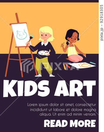 Vector poster for art class, lesson or education studio to drawing for children. 92918305