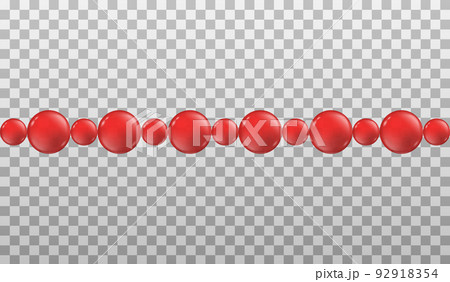 Beautiful design element from glass red beads a realistic 3d vector illustration 92918354