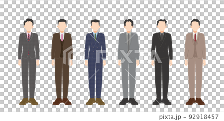 一個穿著西裝的男人的全身插圖（華麗，休閒） 92918457