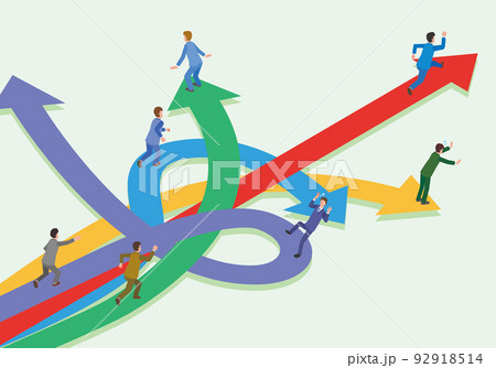 ビジネスマンと方向性のイメージ ビジネスマンと方向性のイメージ 92918514