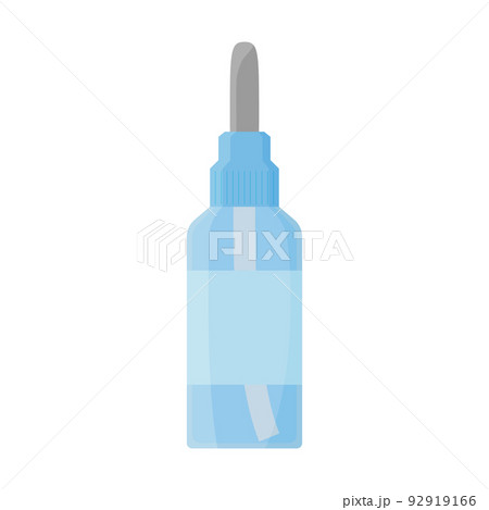 Nasal dropper isolated. Transparent medical drops bottle flat template on white background. Object vector illustration Nasal dropper isolated. Transparent medical drops bottle flat template on white background. Object vector illustration 92919166