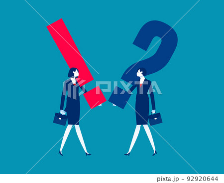 The Quesition mark and exclamation point. Business propose a problem concept 92920644