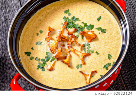 Kanttarellikeitto Finnish Chanterelle Soup in pot Kanttarellikeitto Finnish Chanterelle Soup in pot 92922124