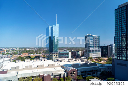 Aerial view of Austin Texas buildings 92923391
