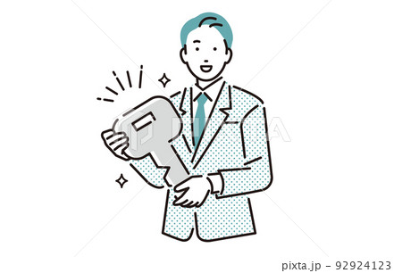 人物 鍵を持つビジネスパーソン男性 92924123