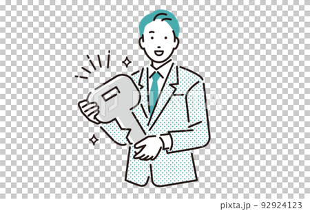 人物 鍵を持つビジネスパーソン男性 92924123