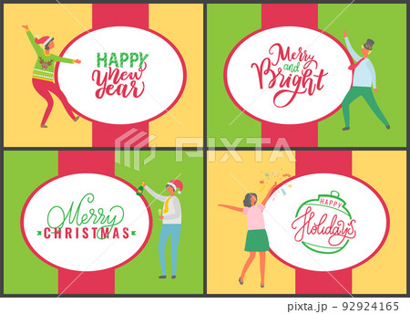Jingle Bells Happy New Year and Merry Christmas 92924165
