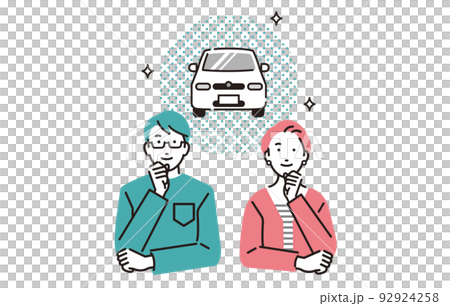 人物 車の購入を考える夫婦 人物 車の購入を考える夫婦 92924258