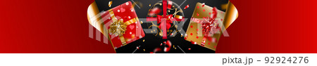 Black Friday sale banner with curled paper corners Black Friday sale banner with curled paper corners 92924276