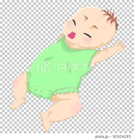 穿著綠色衣服睡在他背上的男嬰 穿著綠色衣服睡在他背上的男嬰 92924285