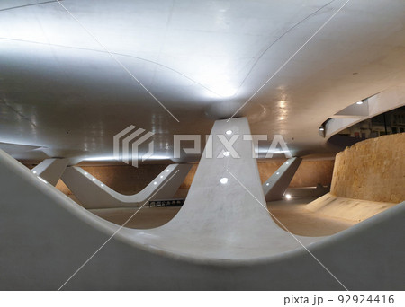 Modern futuristic architecture with curved shapes by the Venetian walls at Eleftheria Square, Nicosia city centre in Cyprus 92924416