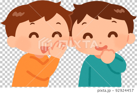 boy talking secret 92924457