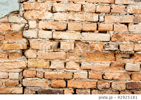 Grunge old and crack red color brick pattern wall textured background. Grunge old and crack red color brick pattern wall textured background. 92925181
