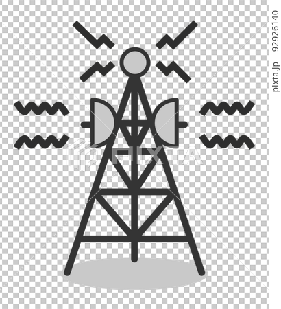 高所から電波を送信する鉄塔のイラスト 高所から電波を送信する鉄塔のイラスト 92926140