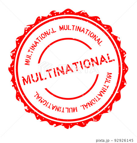 Grunge red multinational word round rubber seal stamp on white background Grunge red multinational word round rubber seal stamp on white background 92926145