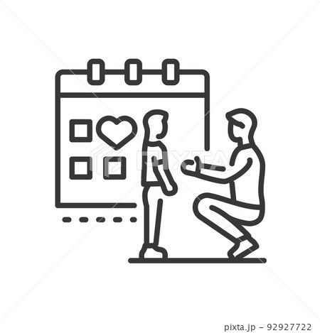 Adoption day - vector line design single isolated icon 92927722