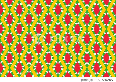 Geometric pattern in the colors of the national flag of Myanmar. The colors of Myanmar. Geometric pattern in the colors of the national flag of Myanmar. The colors of Myanmar. 92928265