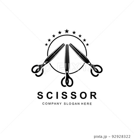 Scissors Logo Design, Vector Illustration Cutting Tool Icon Sticker Banner And Barber Company Brand Scissors Logo Design, Vector Illustration Cutting Tool Icon Sticker Banner And Barber Company Brand 92928322