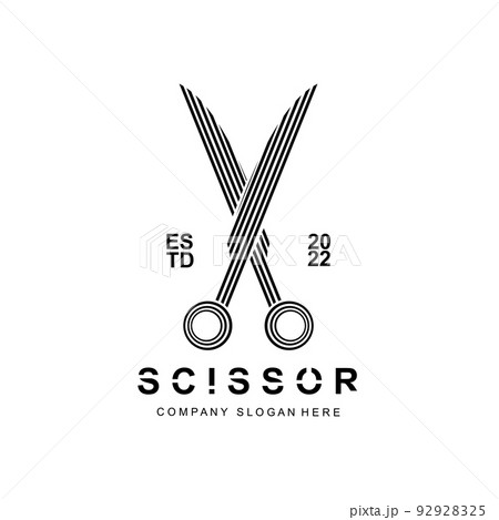 Scissors Logo Design, Vector Illustration Cutting Tool Icon Sticker Banner And Barber Company Brand 92928325