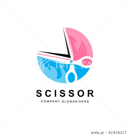 Scissors Logo Design, Vector Illustration Cutting Tool Icon Sticker Banner And Barber Company Brand Scissors Logo Design, Vector Illustration Cutting Tool Icon Sticker Banner And Barber Company Brand 92928327