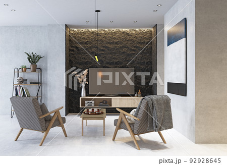 Modern living room interior. Modern living room interior. 92928645