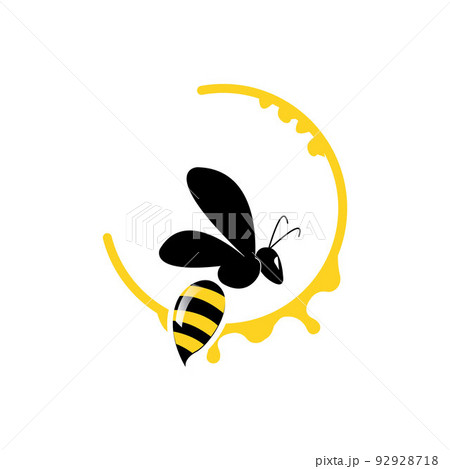 simple yellow honey bee free icon vector logo simple yellow honey bee free icon vector logo 92928718
