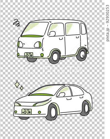 Illustration set of used and new cars Illustration set of used and new cars 92930253
