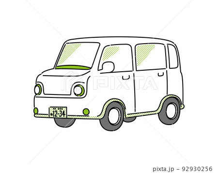 シンプルな自動車・ワゴン車のイラスト シンプルな自動車・ワゴン車のイラスト 92930256