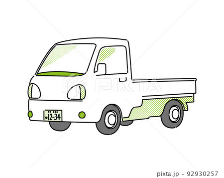 シンプルな中型車・トラックのイラスト 92930257