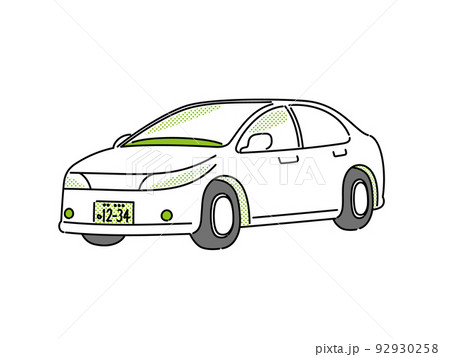 シンプルな自動車・クルマのイラスト シンプルな自動車・クルマのイラスト 92930258