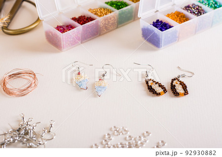 Accessories for making beaded earrings. Needlework and handmade Accessories for making beaded earrings. Needlework and handmade 92930882