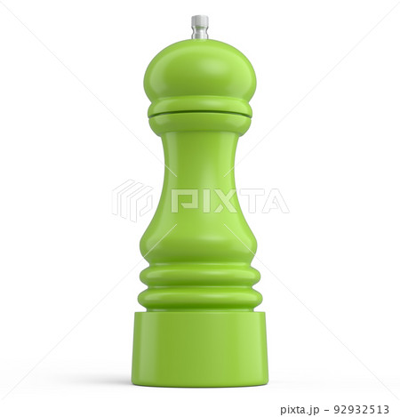 Salt or pepper wooden mill filled with peppercorns on white background. Salt or pepper wooden mill filled with peppercorns on white background. 92932513